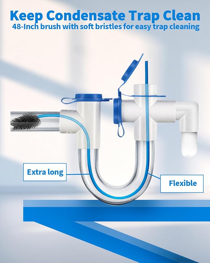 2 PCS Condensate Trap Flexible Drain Brush, 48 Inch Drain Line Cleaning Brush - Image 5