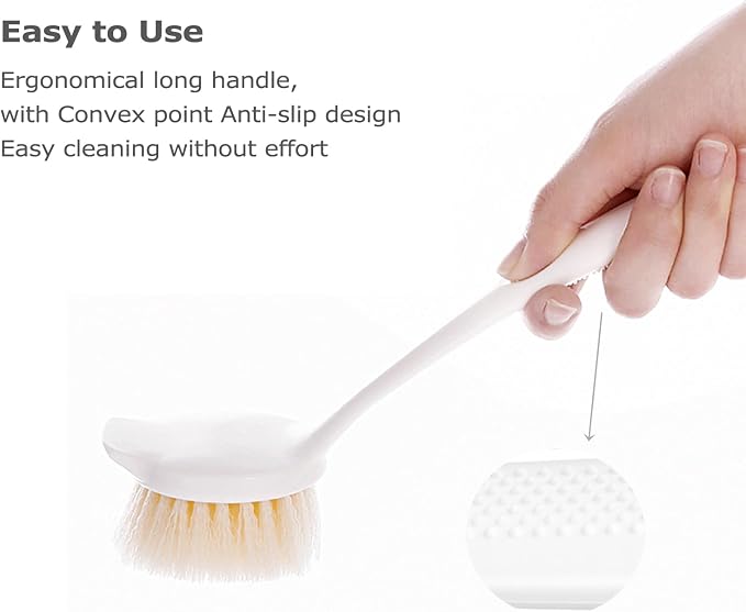 Facjoleco Dish Brush with Handle, Pot Brush, 2 Pack Kitchen Scrub Brushes - Image 3