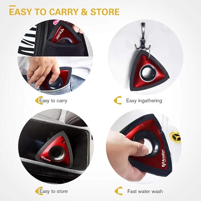 Analan Mini Pet Hair Remover for Car Detailing Supplies, Triangle Dog Hair - Image 6