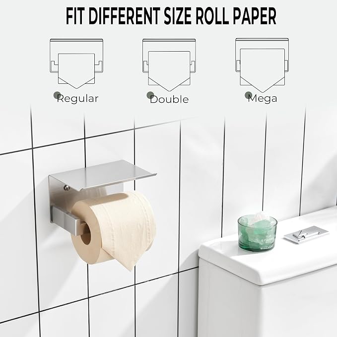 KOKOSIRI Toilet Paper Roll Holder Brushed Nickel Toilet Paper Holder - Image 3