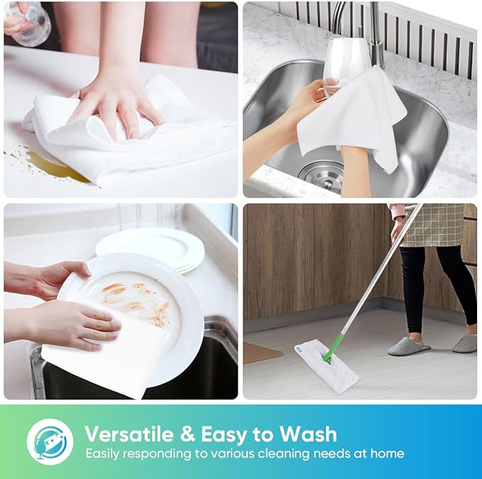 HOMEXCEL White Microfiber Cleaning Cloth, 12 Pack Premium Microfiber Towels - Image 5