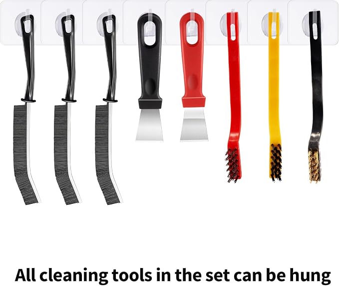 8Pcs Hard Bristle Crevice Cleaning Brush Set, Heavy Duty Grout Brush Kit - Image 7