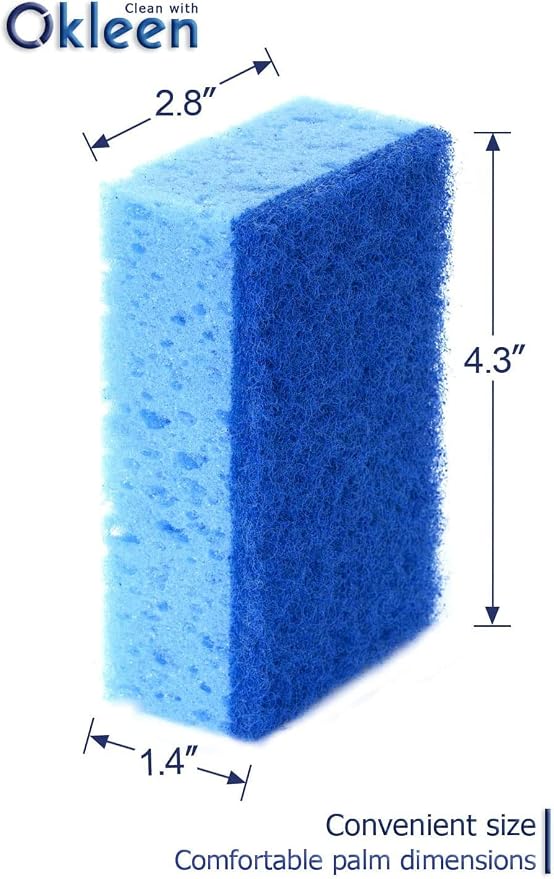 Blue Multi Use Scrub Sponge. Made in Europe. 18 Pack, 4.3x2.8x1.4 inches. Heavy - Image 5