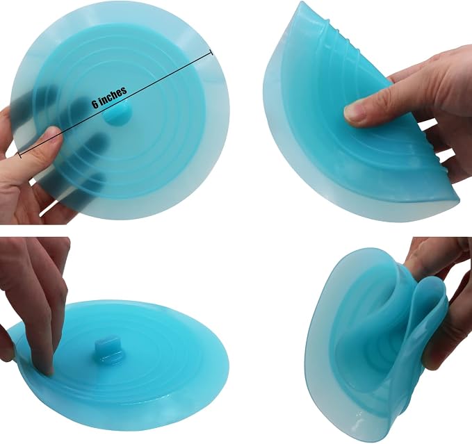 V-TOP Tub Stopper 2 Pack, 6 inches Large Silicone Drain Plug Hair Stopper Flat - Image 6