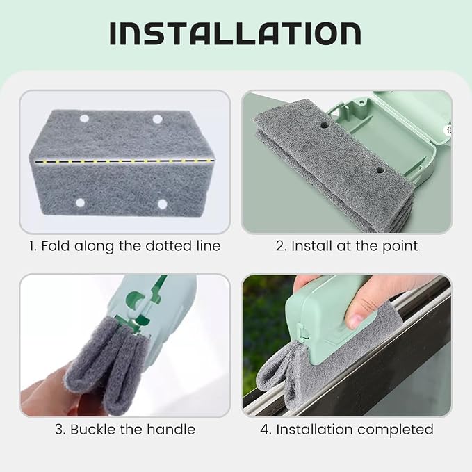 3 Pcs Magic Window Track Cleaners, 2026 Upgraded Handheld Window Groove - Image 6