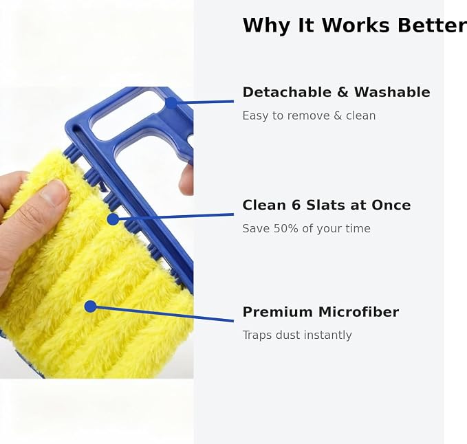 6 PCS 2026 New Blind Cleaner Tool Set, 7-Finger Dusting Cleaner and 3-Finger - Image 2