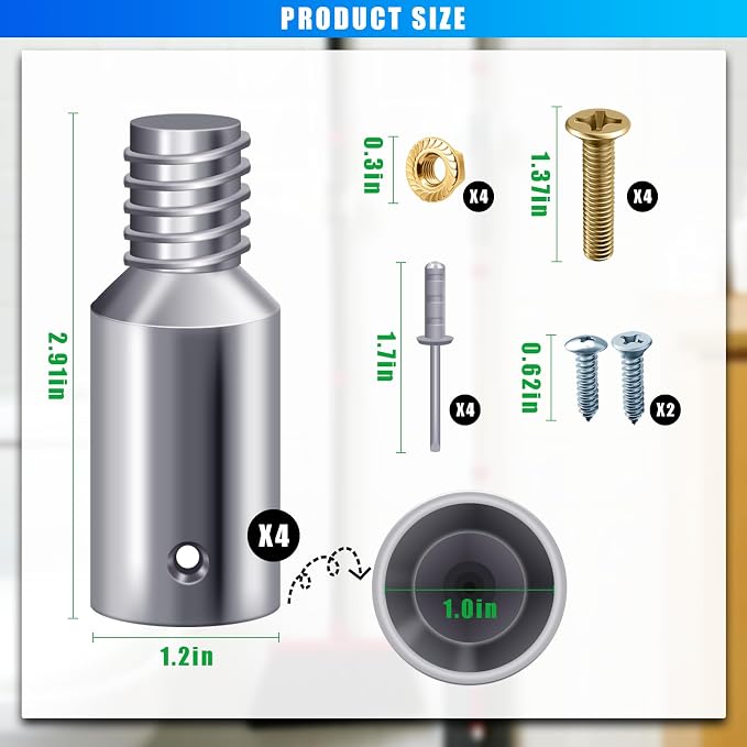 4 Pcs Threaded Tip Replacement Ultra Threaded Tip Repair Kit Mop Handle Pole - Image 2