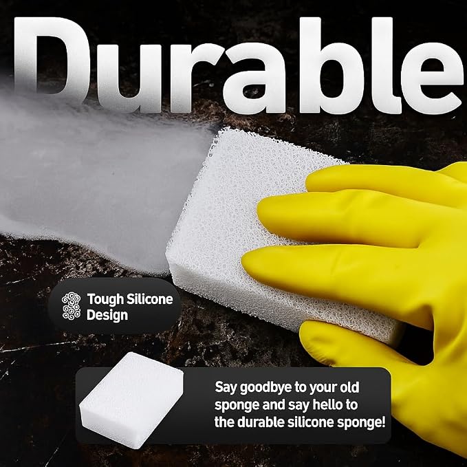 Casanero 6-Pack Silicone Scrubbing Sponges, Heavy-Duty, Non-Scratch | Reusable - Image 5