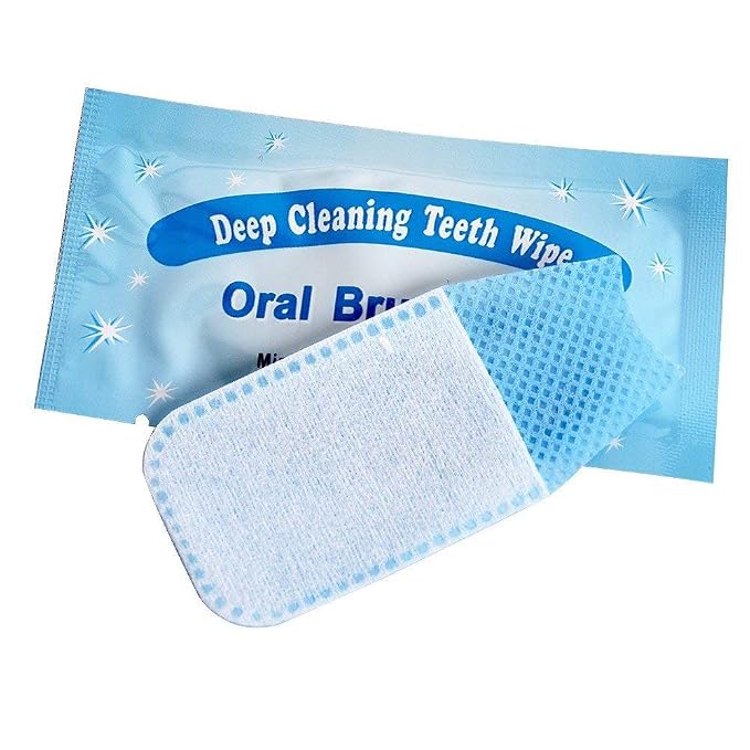 100pcs Disposable Textured Deep Cleaning Teeth Wipes Finger Brush Oral Brush - Image 2