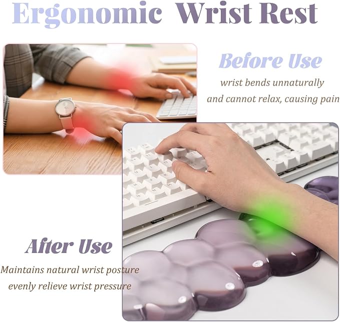 Gel Keyboard Wrist Rest Cloud Set, - Image 5