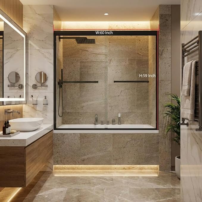 Bathtub Shower Door, 6mm SGCC Tempered Glass - Image 2