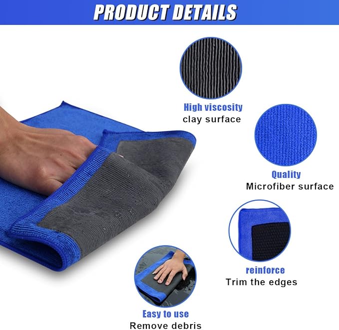 2PCS Clay Bar Towel for Auto Detailing, No-Scratch DIY Detail Clay Bar - Image 4