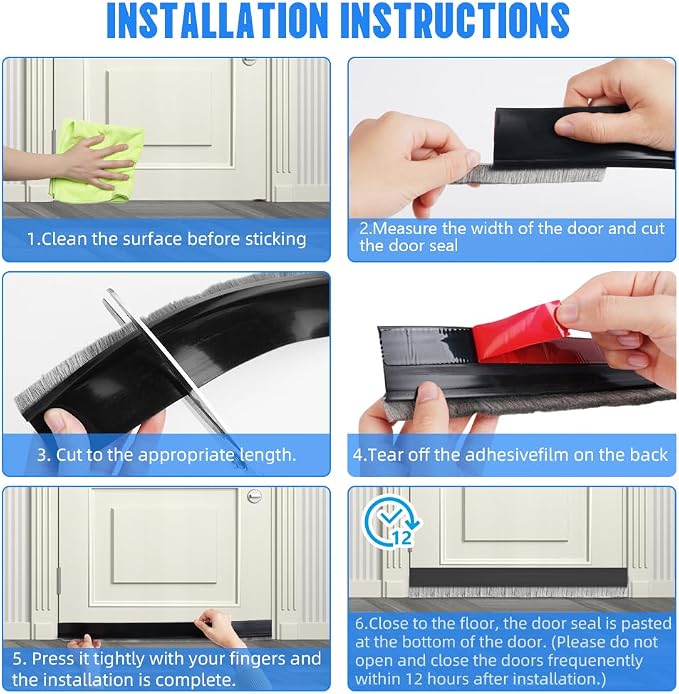 Ainiv 2 Pack Under Door Draft Stoppers - Image 7
