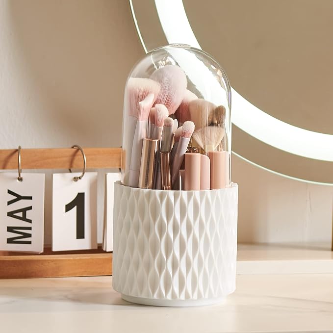 Rotating Makeup Brush Holder, 360 Rotating Cosmetics Make up Brush Organizer - Image 8