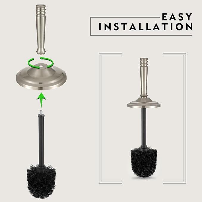 Stain Nickel Toilet Brush and Holder Set, Stainless Steel Toilet Brush - Image 5