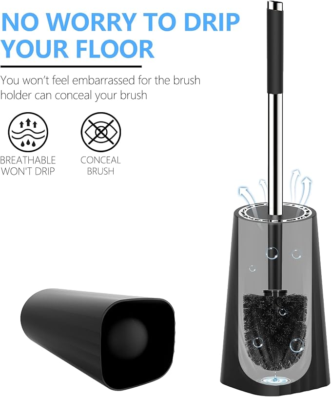 SetSail Toilet Brush, Compact Size Toilet Bowl Brush and Holder Toilet Brushes - Image 6