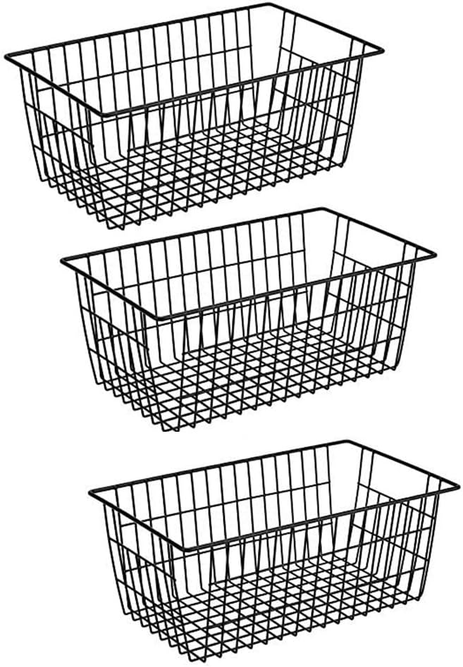 Slideep Farmhouse Metal Wire Basket, Fridge Freezer Storage Organizer Bins by WelcometotheSlideep