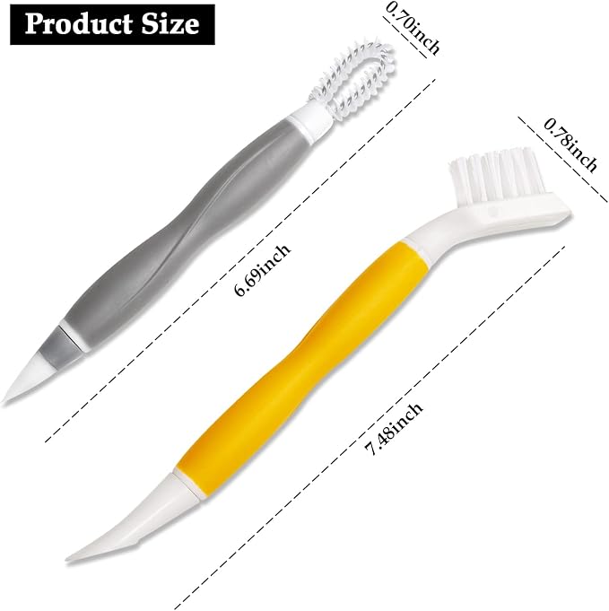 Grout Cleaning Brush Set 2 Pack Crevice Detail Cleaner Brush Multi-Purpose Scrub - Image 2