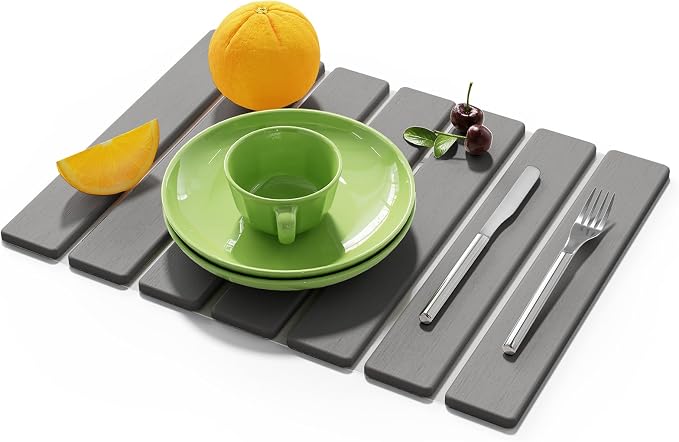 Stone Dish Drying Mat for Kitchen Counter, 15.5''x11.8'' Foldable Quick Dry by AEFLMHealth%C2%B7Home