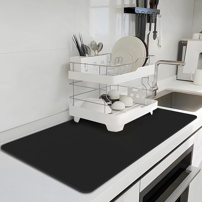 BLESWIN Dish Drying Mat for Kitchen, Coffee Station Mats by BLESWIN