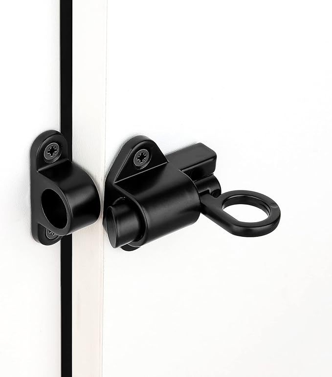 4 Packs Self-Closing Latches，Black Spring Door Lock，Resilient Bolt Latch - Image 5