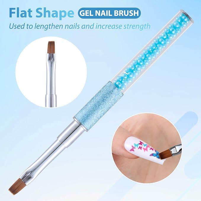Pearl Blue Nail Art Clean Up Brushes - Image 3