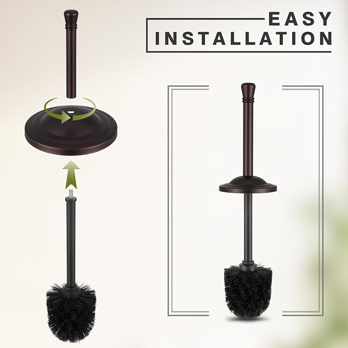 Bronze Toilet Brush and Holder Set, 304 Stainless Steel Toilet Bowl Brush and - Image 6