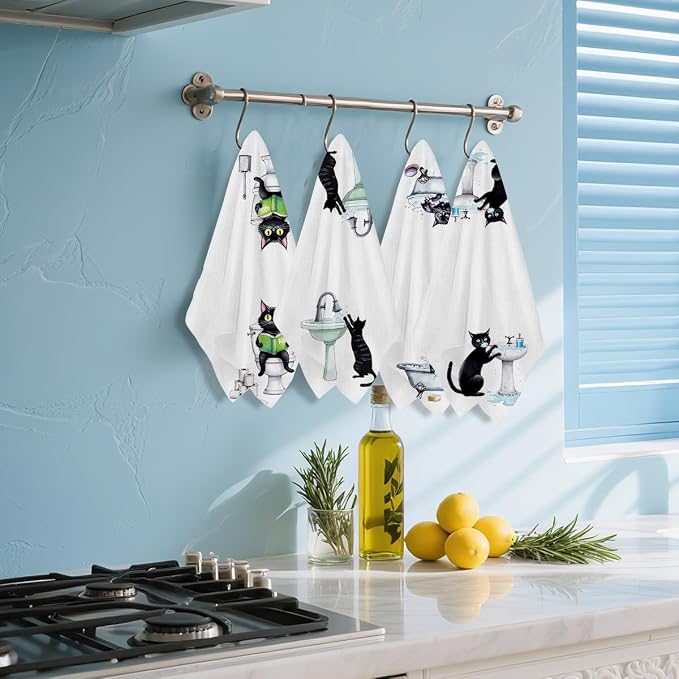 Hanamiya Na 4 Pcs Funny Cat Hand Towel - Image 5