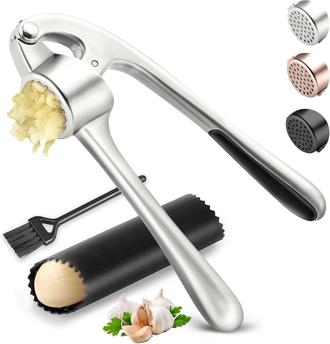 Kitchen Garlic Press, Rust Proof & Dishwasher Safe Garlic Mincer, Durable by Unknown