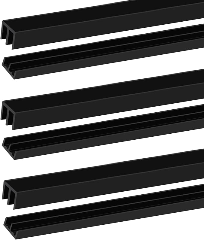 Sliding Door Track, Fit 1/4" Thick Panels, U Channel Rubber by Aroilder