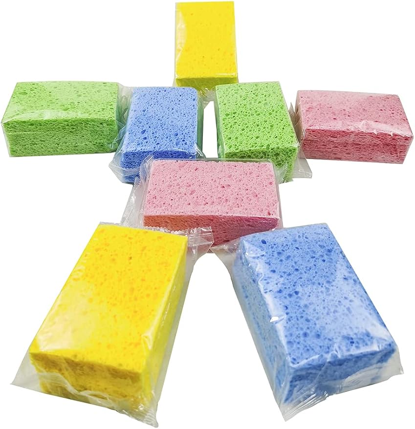 Cellulose Sponges Kitchen, for Washing Dishes, in Bulk, 24 Pack, 100% Natural by Greenet