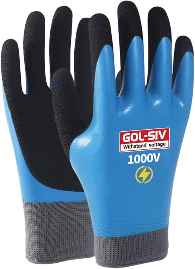 Electrician Gloves 1000V High Voltage, Double Insulated Electrical Gloves by GOL-SIV