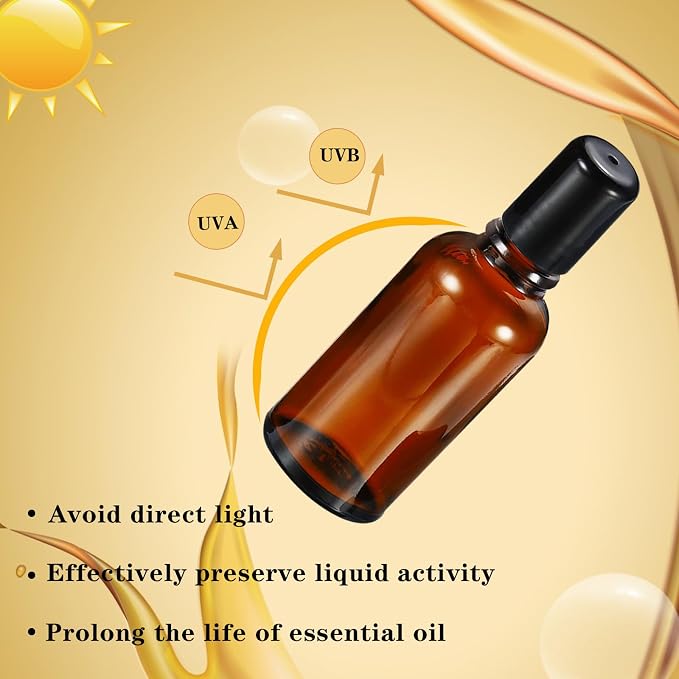 5ML Roller Bottles for Essential Oil, 4 Pack Empty Amber Glass Roller Bottle - Image 6