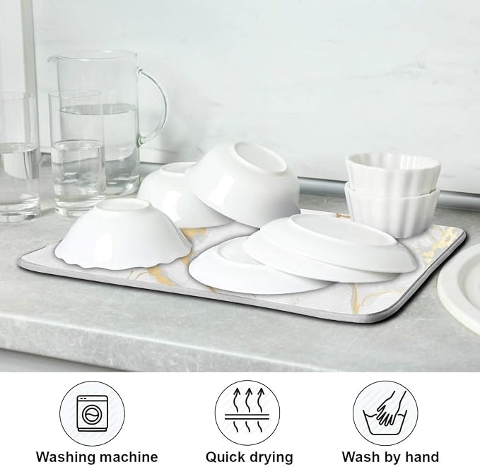 Marble White Dish Drying Mat 18x24 - Image 7