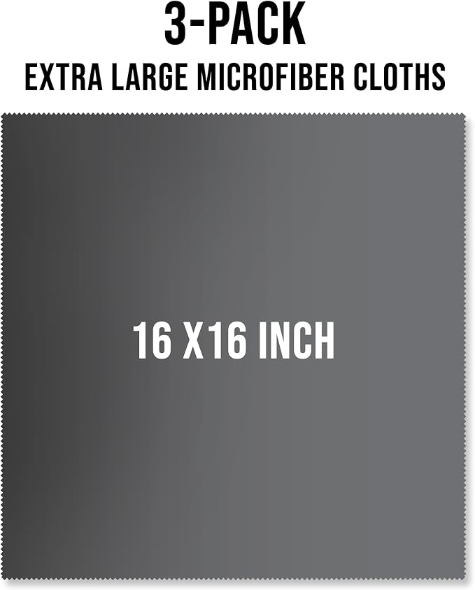 JUNRO 3-Pack 16x16 Inch Extra Large Lint-Free Microfiber Cleaning Cloths - Image 4