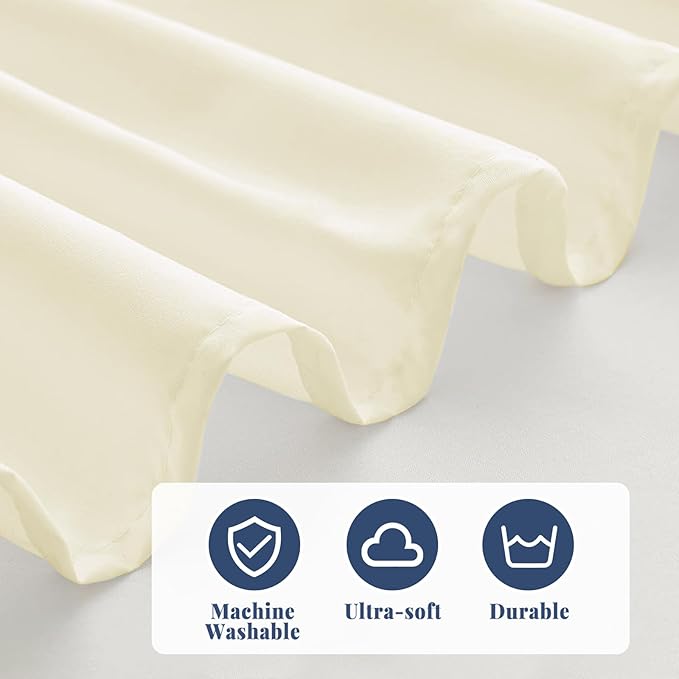 Queen Bed Skirt, Elastic Wrap Around Bed Skirt Queen Size, Bed Skirts for Adjustable Bed, Easy Fit with 18" Drop Length Tailored Drop Dust Ruffle (Light Yellow)