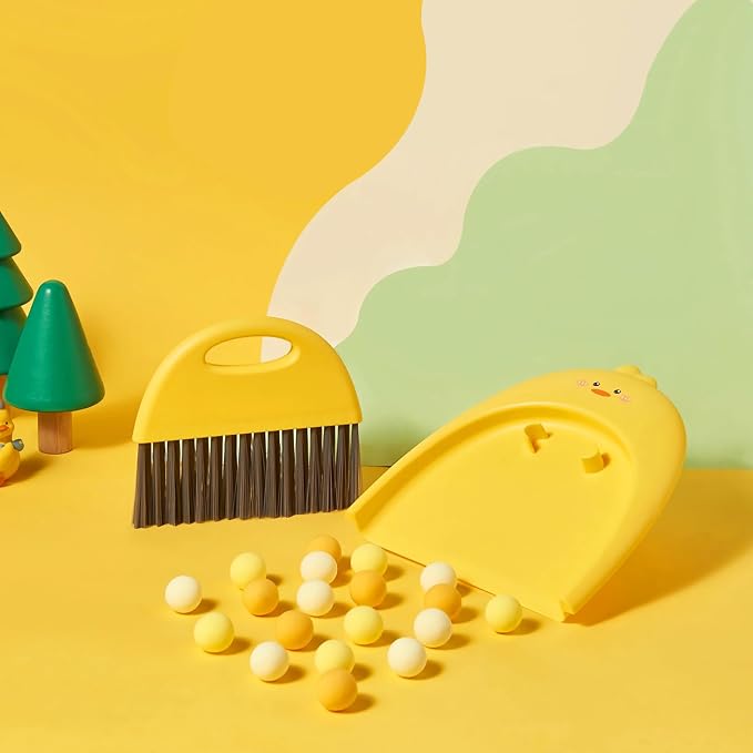 Small Broom and Dustpan Set, SUP Cute Little Yellow Duck Hand Mini Broom and - Image 4