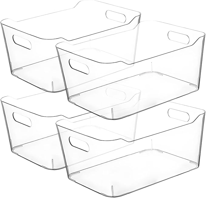 Clear Extra Large Plastic Storage Bins, Pantry Organizers and Storage by CONTROLKITCHEN