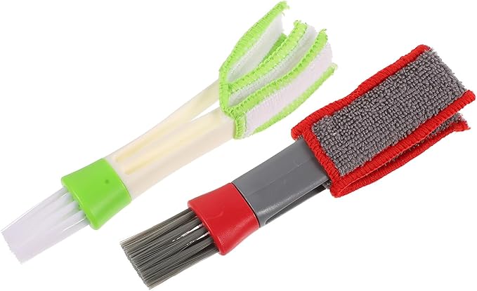 Car Air Vent Cleaning Brush 2pcs Set Double-Ended Mini Duster by SOLUSTRE