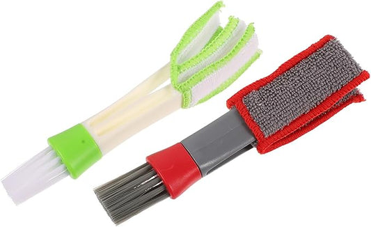 Car Air Vent Cleaning Brush 2pcs Set Double-Ended Mini Duster by SOLUSTRE