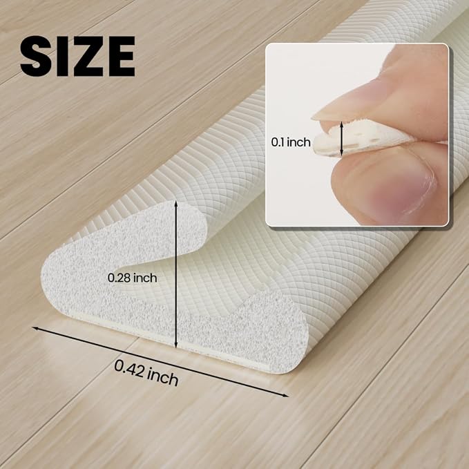 V Shape Foam Weather Stripping Door Frame Seal Strip 2Pcs×26FT White, Draft - Image 2