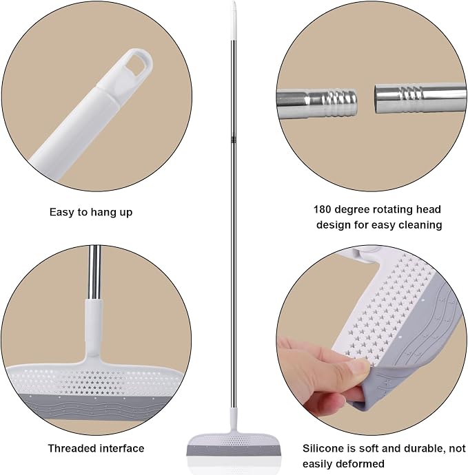 53.5-Inch White Rubber Broom Squeegee - Image 7