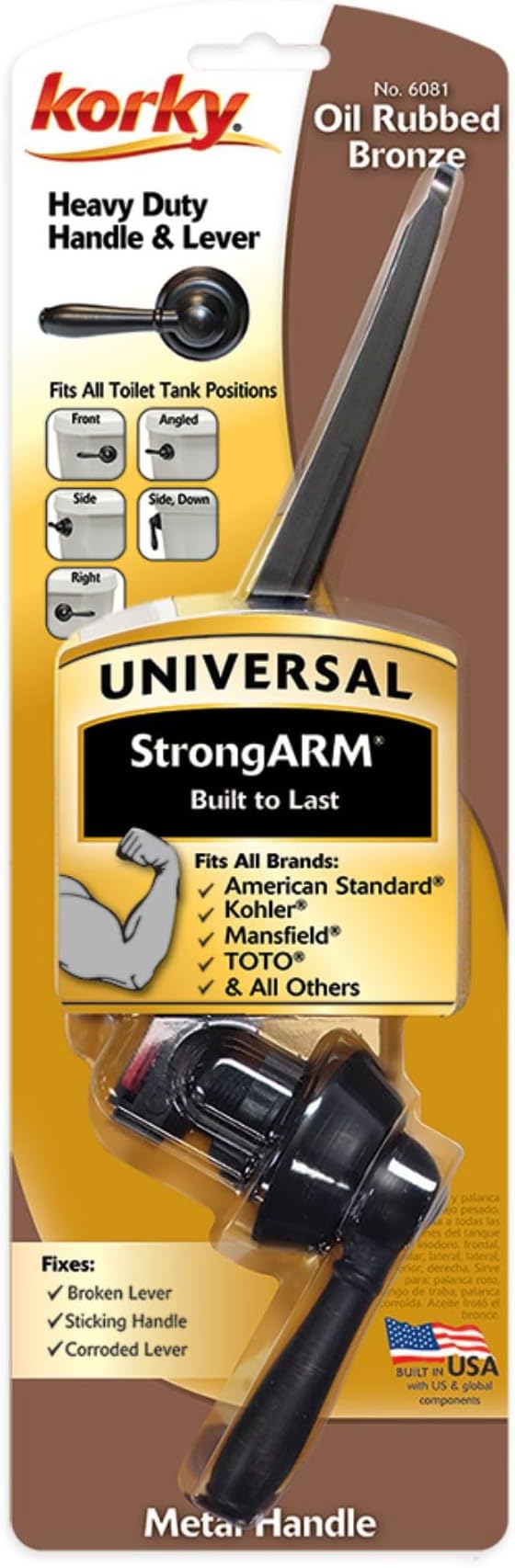 Korky 6081BP Strongarm Tank Lever Universal to Fit Front Angled Side Left and - Image 4