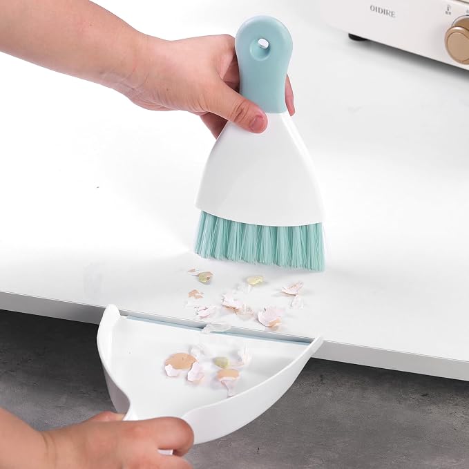 NACENA Mini Dustpan and Brush Set 2 Pack, Small Broom and Dustpan Set Dust Pan - Image 3