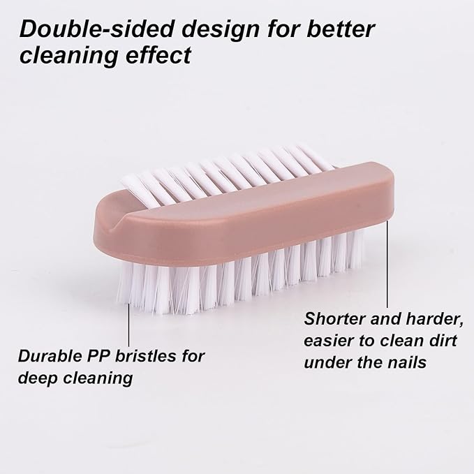 4 Pack Nail Brush for Cleaning Fingernails, Double-Sided Hand & Nail Scrubber - Image 4
