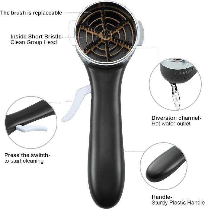 Espresso Coffee Machine Cleaning Brush, 360° Cleaning Push-Up Coffee Maker Brush - Image 2
