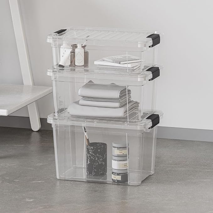 Superio Storage Bins with Lids- 2 Pack, 2.5 Qt Clear Boxes - Image 7