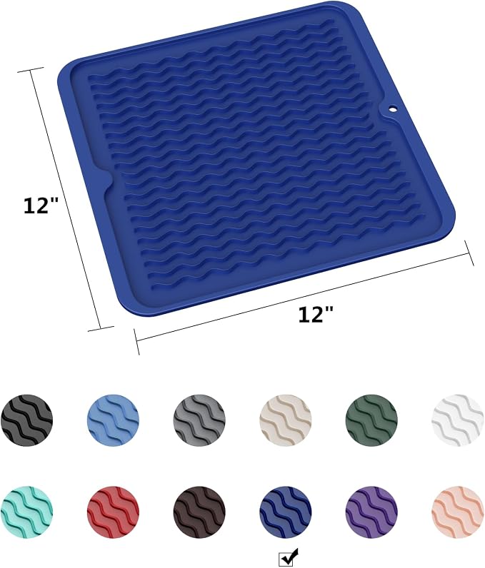 ZLR Silicone Dish Drying Mat for Kitchen Counter, Eco-Friendly Fast Dry Dish Mat - Image 6