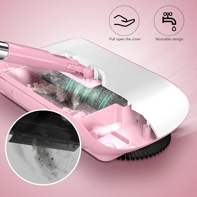 Carpet Cleaner Brush, 2 in 1 Manual Vacuum Sweeper, 180 Degree Rotating - Image 6