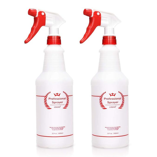 Plastic Spray Bottle 2 Pack, 32 Oz, All-Purpose Heavy Duty Spraying Bottles by Uineko